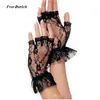 Ostrich mjuka handskar damer kort svart spets fingerlösa handskar netto goth gotisk fancy klänning bröllop g tights strumpor 20191285x
