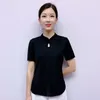 Damen T-Shirts T-Shirts Überlegene Qualität Frühling/Sommer Chinesischen Stil Kurzarm Seide Einfarbig Mode Damen Tops Drop DSZY9871