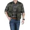 Outdoor Zomer Tactische Vissen Vest jassen mannen Safari Jas Multi Zakken reizen Mouwloze jassen S-7XL plus size T200117221n