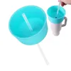 Pots à café porte-gobelet, bol à collation, gobelet de 40oz avec paille et couvercle, réutilisable, Portable, étanche, en Silicone pour voyage en voiture