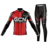 Cykeltröja sätter Pro GCN Team Autumn Cycling Jersey Set Bib Pants Ropa Mountain Bike Jersey 9D Gel Cycling Pants Long Sleeve Suit 231013