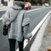 Women's Sweaters 2023 Women Sweater Pullover Knit Fluffy Long Sleeve Tops Winter Oversized High Neck Warm Thickened For