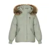 Vestes Femme Hiver femmes réel col de fourrure à capuche vestes solide grande poche bouton Chic Parkas automne dames fermeture éclair court coton manteau 231013