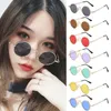 Gafas de sol pequeñas y redondas con marco de Metal para hombre y mujer, lentes de sol circulares Retro a la moda, estilo Punk Hippie, gafas de sol con protección UV400