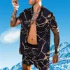 Tute di alta qualità estate chemisier risvolto allentato casual stampa giovanile manica corta camicetta da uomo marca hawaiian Unique pr3091