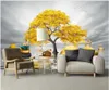 Wallpapers 3d Po Wallpaper Custom Mural On The Wall Chinese Style Golden Tree Elk Scenery Home Decor Paper In Living Room