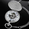 Pocket Watches Single Opening Delicate Dial Watch Silver Fashion Pendant Vintage Skull Unisex Automatisk mekanisk mens och kvinnors gåva