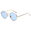 Sunglasses Gold Round Metal Frame Men Retro Summer Style Women Red Lens Sun Glasses Unisex Yellow Pink Black