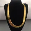 Chaîne en os de serpent de 10MM de large, collier à chevrons rempli d'or jaune pour hommes, 76cm30 303l