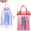 100pcs jewelry cosmetic display bag wedding gift gauze organza bag with handle storage yarn Christmas tote package pouches 18 281261q