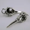 Legering 50st Vintage Style Bronze Silver Tone Skull Bird Head Flower Charms Halsband Pendant Smycken Tillbehör 267J