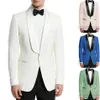 2021 Blanc Ivoire Hommes Costumes Marié Tuxedos Costume De Mariage Pour Hommes Mode Tuxedos Bal Dîner Soirée Performance Veste Pantalon X09305B