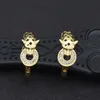 Hoop & Huggie Goth Panther Sleeper Earrings Man Gold Rolled Punk Jewelry CZ Stone Paved Leopard Hypoallergenic Earring Hoops Pante212W