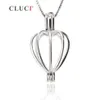 Cluci Heart Cage Pendant 925 Sterling Silver Pearl Pendant 3st Beads Holder Accessories for Women Authentic Silver Jewelry S1810303Z