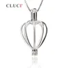 CLUCI Ciondolo a gabbia a cuore Ciondolo in argento sterling 925 con perla 3 pezzi Accessori per porta perline per donna Gioielli in argento autentici S1810303z