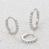 3pcs رجال النساء للجنسين أقراط الأزياء 925 Silver Moissanite Hoops الأقراط