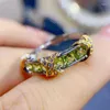 Cluster Rings Natural Olivine Ring Simple And Exquisite Women's 925 Sterling Silver Store Promotion Wedding Engagement Christmas Gifts