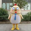 2018 de alta qualidade super fofo amarelo grande frango gordo grandes olhos redondos mascote fantasia vestido de festa de natal 2796