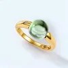 ALLNOEL Solid 925 Sterling Silver Candy Rings Gift for Christmas Synthetic Amethyst Citrine Green Amethyst Blue Crystal269p