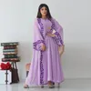 民族衣類中東シフォン女性のためのイスラム教徒のローブシンプルな刺繍ゆるいカフタン