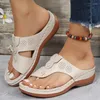 Sandalen Frauen Orthopädische Keil Heels Sommer Hausschuhe Schuhe Für 2023 Weibliche Offene Spitze Strand Sandale Flip-Flops Zapatos Mujer