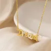 Collane con ciondolo Semplicità Lettera Collana girocollo in cristallo da sogno per donna Colore oro argento Clavicola Regalo romantico per San Valentino