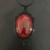 Pendentif Colliers Gothic Blood Cameo Collier Femmes Homme Mode Pagan Sorcière Bijoux Accessoires Cadeau Alternative Vampire Relief Corde Chaîne