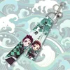 Schlüsselanhänger Demon Slayer Kimetsu No Yaiba Lanyards Schlüsselanhänger Anime Figuren Gurtband Silber Farbe Glocke Schlüsselanhänger Rucksack hängend Orna2684