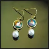 18K gold-plated enamel earring for women Woman Before a Mirror Series drop earringsTop quality pearl earrings designer jewelry319a