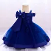 Novo vestido de primeiro aniversário infantil, vestido de princesa, saia inchada de gaze para meninas, vestido de show de piano