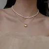 Pendant Necklaces Elegant Natural Pearl Beaded Necklace Gold Colour Ball Freshwater Pearls Neck Chain For Women Luxury Jewelry