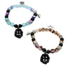 Strand Couple Bracelets For Men Women Heart Matching Bracelet Lovers Glass Beads Bangle
