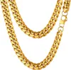 Trendy Cuban Links Naszyjnik dla mężczyzn kobiety, 18-karatowy złoto plastowane 316L stali nierdzewnej, W: 4,8 mm-14 mm, L: 14 cali-30 cali, Come Prezent