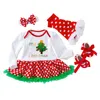 Ensembles de vêtements 4pcs Born Baby Girls Noël Lettre Imprimer Tutu Robe Tenues Ensemble