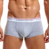 Cuecas de alta qualidade homens boxers roupa interior de algodão natural boxershorts sexy u convexo bolsa troncos homem calcinha cintura baixa