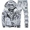 Men's Tracksuits Tracksuit Winter Two Pieces Sets Fleece Thick Hooded Zipper Jacket Pants Warm 2 PCS Sporting Suit Sportswear173I