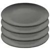 Ensembles de vaisselle 4 pièces assiettes en mélamine noire plats ronds assiettes à fond plat