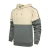 Herrtröjor 2024 Höst- och vinterhuvtröja Sporttröja Patchwork Löst fit Male Jacket Huvtrakande kläder