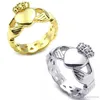 Fashion Stainless Steel Band Claddagh Heart Crown Love Mens Womens Ring Gold Size 6 7 8 9 10 11 12 13239G