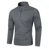 Pulls pour hommes Pull de couleur unie d'hiver avec un col haut et une chemise de base chaude à manches courtes T-shirts Body Suit Hommes