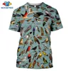 Herren T-Shirts SONSPEE Sommer Casual Männer T-Shirt Insekten Vögel 3d Druck T Shirts Unisex Pullover Tops Neuheit Streetwear F238z