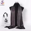 Scarves BYSIFA Black Red Long For Men Fashion Accessories Male Pure Silk Scarf Cravat Winter Flowers Pattern 190 26cm251n