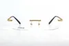 Solglasögonramar 2023 577 Pure Titanium Ultra Light Frameless Glasses Frame Spring Ben Bärande bekvämt herrrecept mode