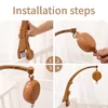 Teethers Toys Let's Make Baby Imitation Wooden Bed Bell Bracket Mobile Hanging Rattles Toy Hanger Kid Crib Mobile Bed Bell Toy Plastic Bracket 231013