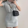 Abiti da lavoro Donna Estate Due 2 pezzi Set stile coreano Elegante monopetto nappa maniche corte e vita alta aderente Min271A