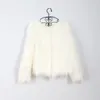 Women's Fur Winter Warm Women Faux Coat Loose Black White Pink Plush Female Jacket