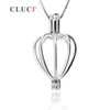 Cluci Heart Cage Pendant 925 Sterling Silver Pearl Pendant 3st Beads Holder Accessories for Women Authentic Silver Jewelry S1810303Z
