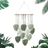 Macrame Wall Hanging Leaves, Boho Wall Decor Feather Woven Leaves Tassels Decoration, Handmade Leaf Feather Wall Art 1221707