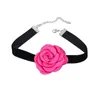 Choker retro handgjorda stora blommor halsband elegant krage bohemisk överdriven tyg väv halsbelett kedjekedjan droppskepp