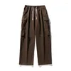 Pantaloni da uomo Pantaloni cargo larghi Pantaloni larghi Griglia fine Tuta elastica in vita Piedi larghi Abbigliamento uomo Uomo Pantaloni maschili Taglie forti XXL